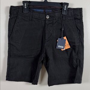 Benson Men's Black Flat-Front Shorts